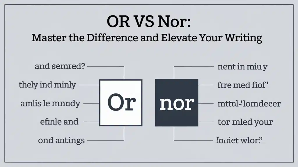 Or vs Nor: Master the Difference and Elevate Your Writing